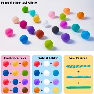 Set plastilina magica antiaderenta, Clay, 36 culori/set, 120 gr, accesorii incluse