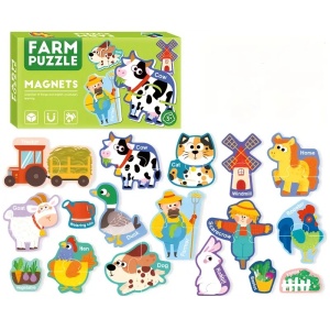 Set puzzle magnetic cu 30 piese - Ferma