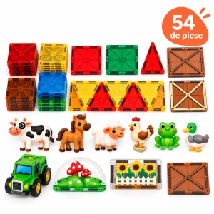 Set STEM cu piese magnetice de construit - Ferma vesela - 54 piese - Img 7