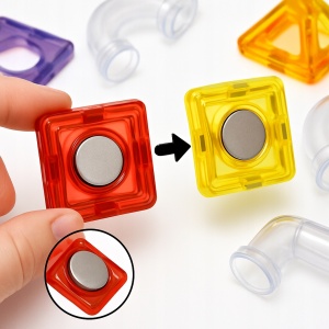 Set STEM jucarii magnetice de construit forme, animale, structuri geometri - 72 piese