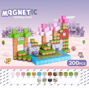 Blocuri magnetice de constructie 3D tip Minecraft, 2 cm - 200 piese - Printese - Img 2