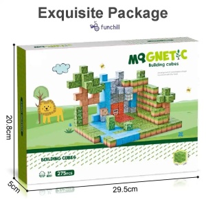 Blocuri magnetice de constructie 3D tip Minecraft, 2 cm - 275 piese