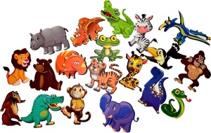 Carte magnetica puzzle pentru copii – Animale din jungla