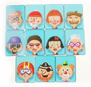 Carte magnetica puzzle pentru copii – Expresii faciale si emotii
