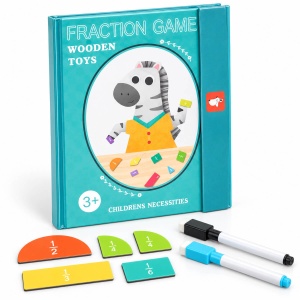 Carte magneticade matematica – Fractiile si partile intregului, 102 piese magnetice