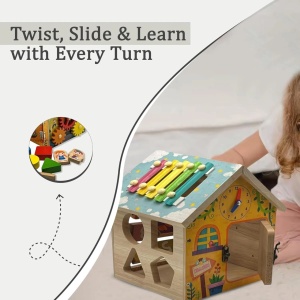 Casuta educativa din lemn 8 in 1 cu activitati Montessori - Img 8