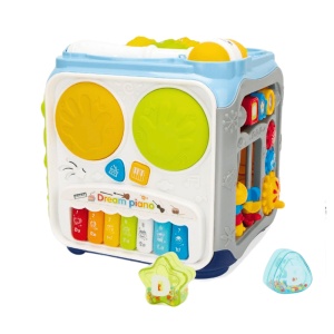 Centru de activitati cub interactiv pentru bebelusi cu lumini, sunete si activitati - Img 2