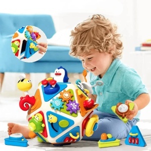 Cub cu activitati 20 in 1 - Busy Toy cu animale, mecanisme interactive si jocuri senzoriale - Img 2