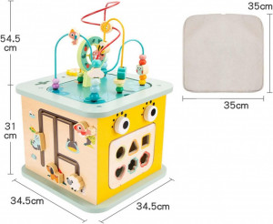 Cub Montessori 2 in 1 cu bucatarie din lemn, Ursulet