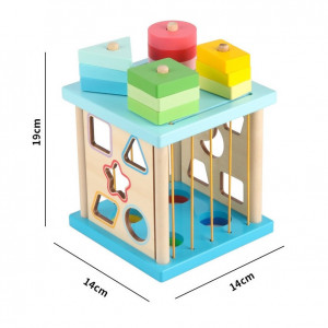 Cub Motessori cu 4 activitati si forme geometrice