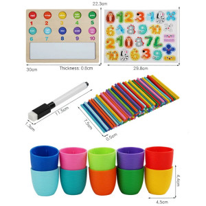 Joc educativ 5 in 1 de clasificare, numarare, calcule si scris