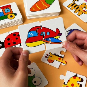 Joc educativ de asociere din 2 piese, 16 imagini, Vehicule
