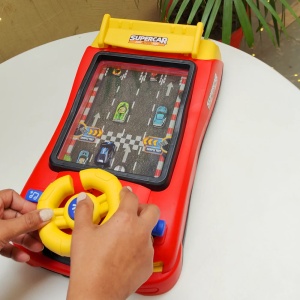 Joc interactiv volan de curse pentru copii - Rosu