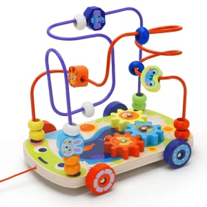 Joc Montessori spirala motrica cu rotite zimtate si roti