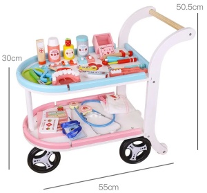 Jucarie din lemn carucior medical cu 30 de accesorii - Img 6