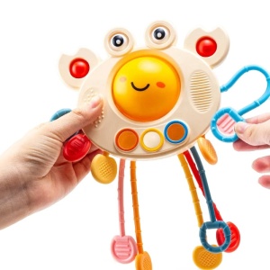 Jucarie motricita pentru dezvoltare senzoriala si calmare gingivala la dentitie - Crab