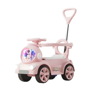Masinuta eletrica ride-on pentru copii cu lumini LED, muzica si maner parental reglabil, 2-4 ani, roz