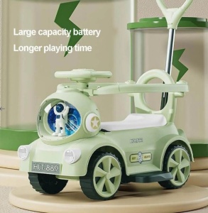 Masinuta eletrica ride-on pentru copii cu lumini LED, muzica si maner parental reglabil, 2-4 ani, rosu - Img 7
