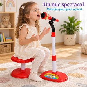 Orga muzicala pentru copii cu microfon si scaunel – 32 de clape - Img 4