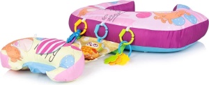 Perna multifunctionala 5 in 1 pentru bebelusi, cu jucarii senzoriale, pentru tummy time, alaptare si sprijin in sezut, roz - Img 3
