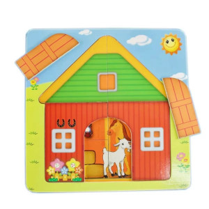 Puzzle din lemn cu multiple straturi, Ferma