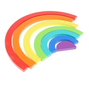 Puzzle din lemn in forma de semicerc, Rainbow