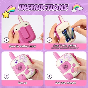 Set 2 walkie talkie, raza 300m, voce clara, plastic - Unicorn - Img 5