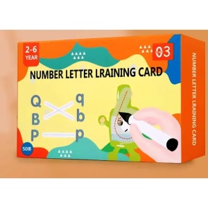 Set 26 cartonase reutilizabile pentru asociere litere si cifre