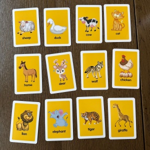 Set 36 carduri cognitive limba romana/engleza - Animale