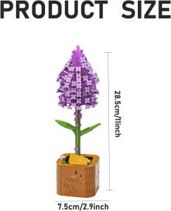 Set creativ DIY floare decorativa din lemn pentru asamblare si pictura, 162 piese - Liliac - Img 5