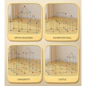 Set de constructie modular pentru copii, cort sau fort, 70 piese