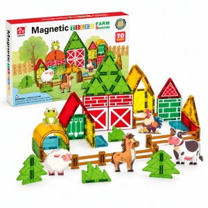 Set STEM cu piese magnetice de construit - Ferma vesela - 70 piese