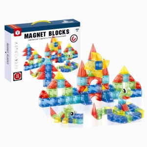 Set STEM jucarii magnetice de construit forme, animale, structuri geometri - 72 piese