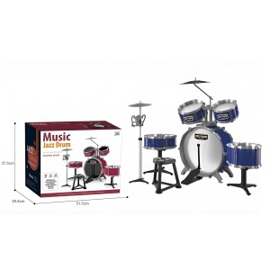 Set tobe pentru copii, 6 piese, scaun si stand, cadru din metal si plastic, Music Jazz Drum
