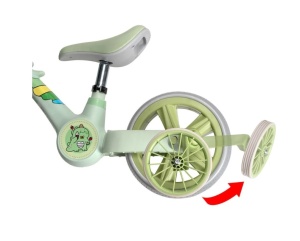 Tricicleta 3 in 1 pentru copii, transformabila, pedale detasabile, reglabila, roti ajutatoare - Unicorn verde - Img 5
