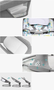 Balansoar electri 3 in 1 pentru bebelusi, bluetooth, telecomanda