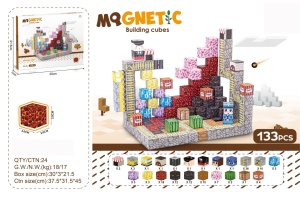 Blocuri magnetice de constructie 3D tip Minecraft, 2 cm - 133 piese - Bedrock - Img 3