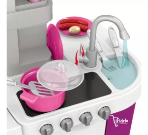 Bucatarie mare cu accesorii incluse pentru copii, Happy Kitchen, Mov