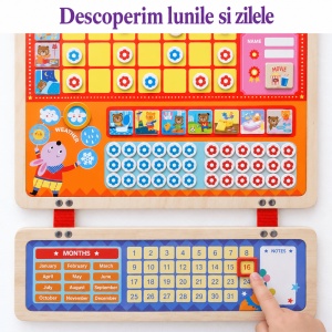 Calendar magnetic cu recompense pentru copii si panou pentru rutina zilnica, cu ceas si activitati - Img 6