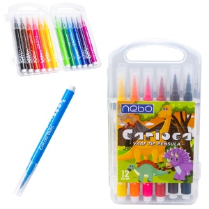 Carioca cu varf tip pensula, 12 culori