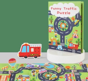Carte educativa cu stickere reutilizabile, 30 piese - Trafic