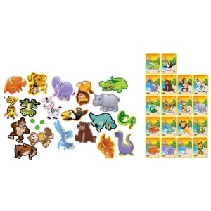 Carte magnetica puzzle pentru copii – Animale din jungla