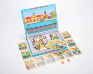 Carte magnetica puzzle pentru copii – Vehicule in trafic