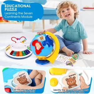 Centru de activitati glob pamantesc cu lumini, sunete si puzzle continente