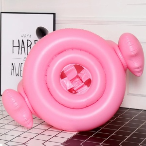 Colac tip barcuta cu parasolar detasabil, Flamingo, Roz