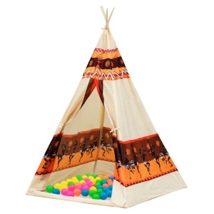 Cort indian Tepee pentru copii, 60 mingiute incluse