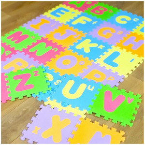 Covoras de Joaca Puzzle din Spuma, Termic, Alfabet, 26 piese, A-Z