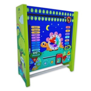 Joc educativ 3 in 1 in limba romana, caledar cu tablita si abac