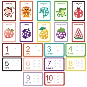 Joc educativ dezvoltare motricitate, numarat si asociere culori - Pinch beads