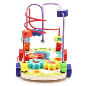 Joc Montessori spirala motrica cu rotite zimtate si roti